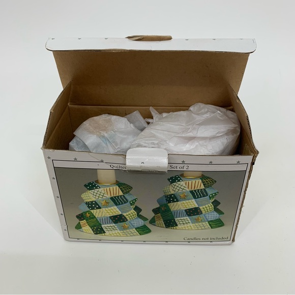 Vintage Scott’s Christmas Tree Hand Painted Ceramic Candle Stick Holderers - Picture 16 of 16